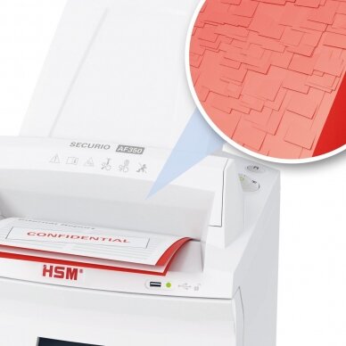 Automatinis konfidencialių dokumentų naikiklis biurui HSM Securio AF350, 0,78 x 11mm