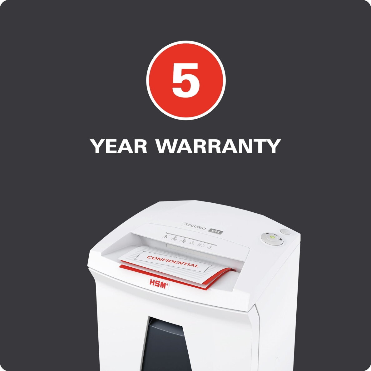 Dokumentų naikiklis biurui HSM Securio B24, 4,5 x 30mm, P-4 su automatinio tepimo sistema 3 Dokumentų naikiklis biurui HSM Securio B24, 4,5 x 30mm, P-4 su automatinio tepimo sistema 3