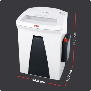 Dokumentų naikiklis biurui HSM Securio B24, 4,5 x 30mm, P-4 su automatinio tepimo sistema 7