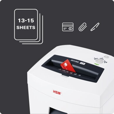 Dokumentų naikiklis nedideliam biurui HSM Securio C18, juostelės 3,9mm, P-2 4